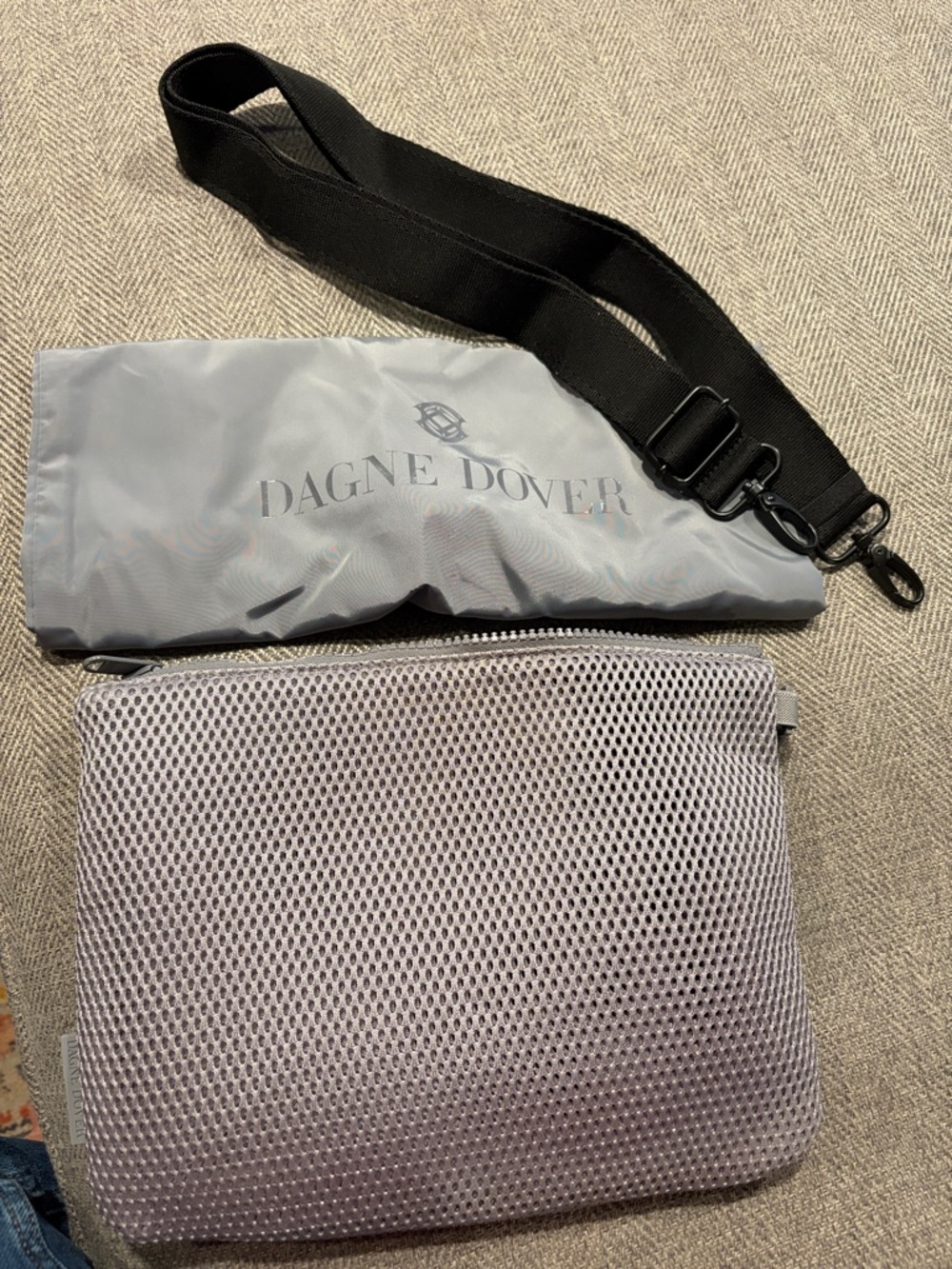 Dagne Dover Ace Fanny Pack Belt Bag Set Grey Air Mesh Crossbody Bag